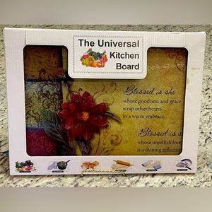 🧑🏽‍🍳“Blessed Is She Cutting Board”Crafted Of Tempered Glass. New In Box. Pics